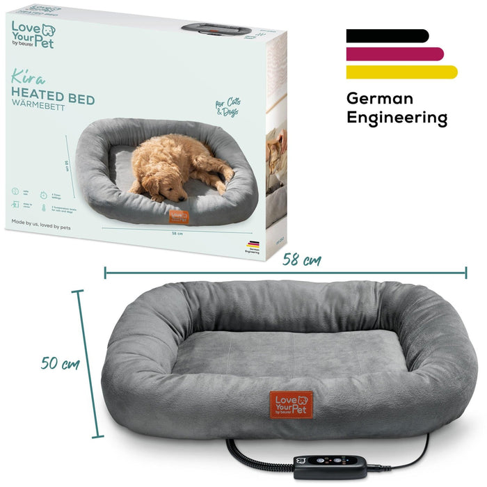 Love Your Pet by Beurer KIRA Heated Pet Bed for Dogs & Cats 58x50x10cm