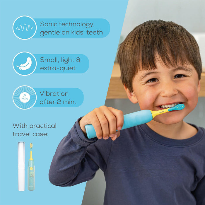 Beurer Germany SpongeBob Sonic Toothbrush | 2 Heads Ages 3-6 | Aqua Blue