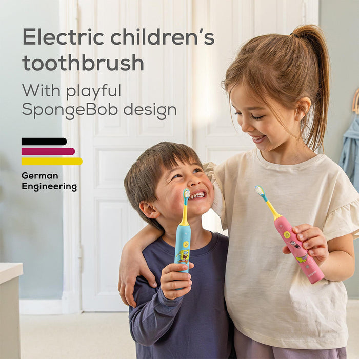 Beurer Germany SpongeBob Sonic Toothbrush | 2 Heads Ages 3-6 | Aqua Blue
