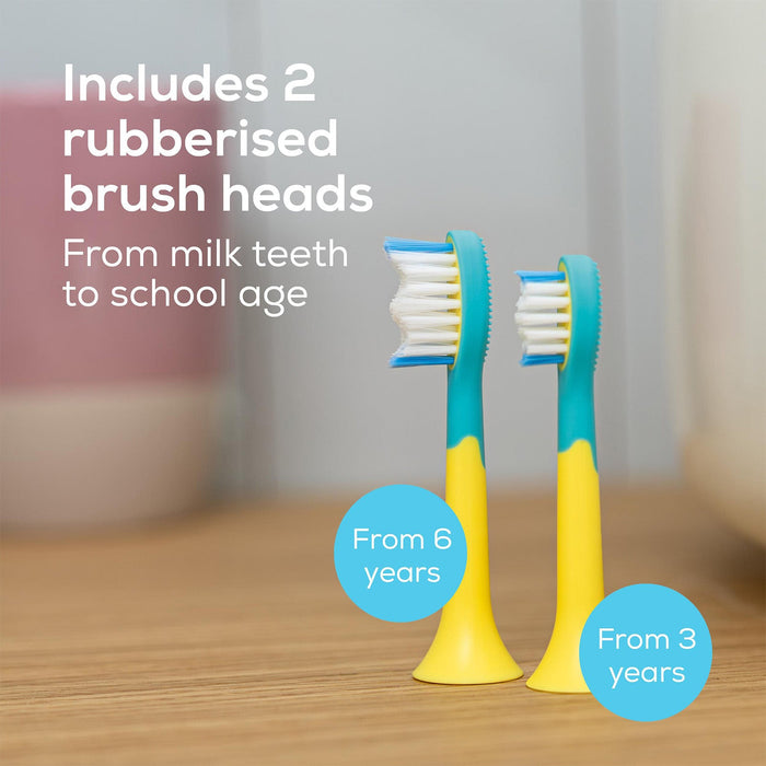 Beurer Germany SpongeBob Sonic Toothbrush | 2 Heads Ages 3-6 | Aqua Blue