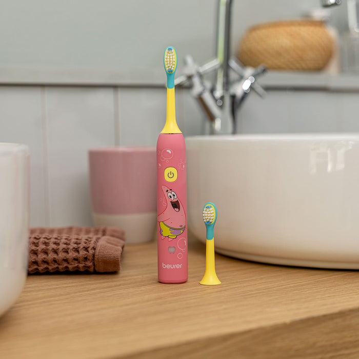 Beurer Germany Patrick Star Sonic Toothbrush | 2 Heads Ages 3-6 | Pink