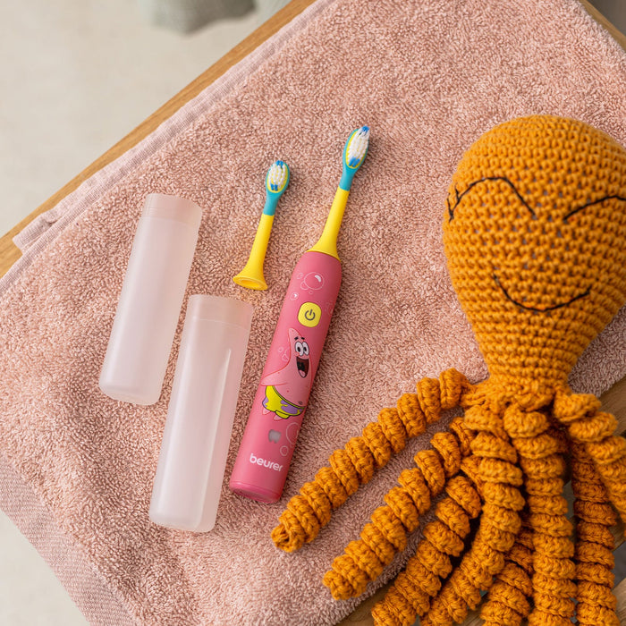 Beurer Germany Patrick Star Sonic Toothbrush | 2 Heads Ages 3-6 | Pink