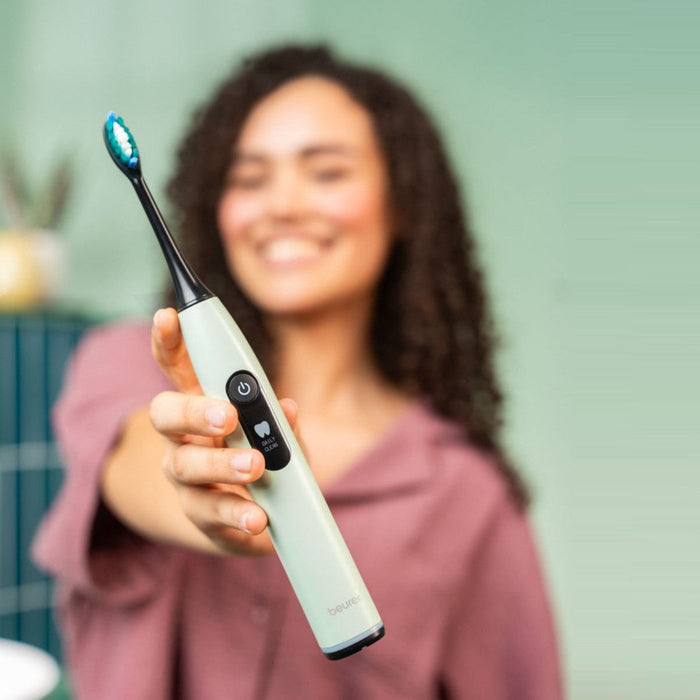 Beurer SC 50 Electric Toothbrush | Advanced Sonic Technology for Healthy Teeth & Gums | Eco-Friendly | Peppermint Green