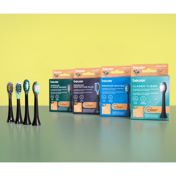 Beurer Protection Plus Brush Heads: Gentle on Teeth & Gums. For Beurer SC Sonic & Most Philips Sonicare Toothbrushes
