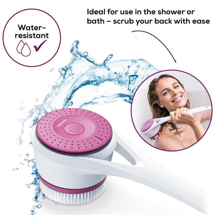Beurer FC 25 Body Brush for Deep Cleansing & Massage | Waterproof | Removeable Long Handle For The Back