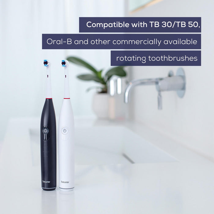 Beurer Toothbrush Heads Compatible with All Standard Rotating Toothbrushes including Beurer TB and Oral B – Box of 4